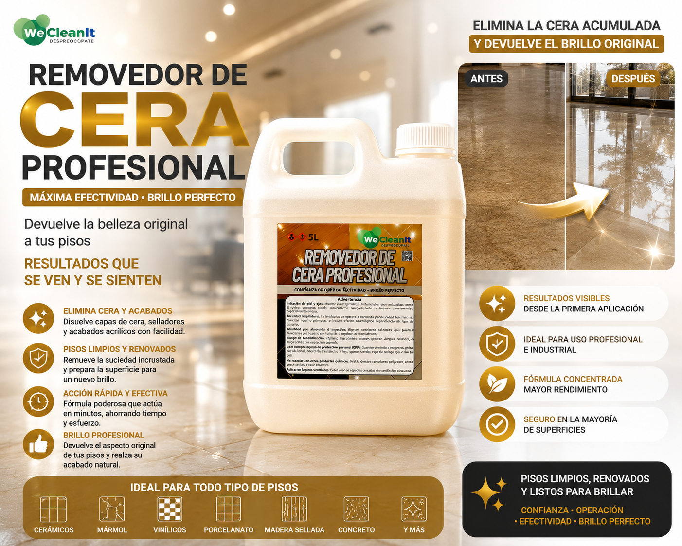 Removedor de Cera y Suciedad 5L