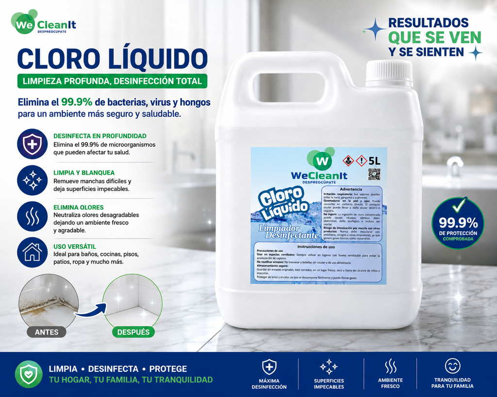Cloro Liquido Concentrado 5L